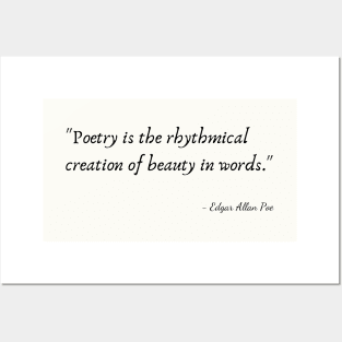 A Quote about Poetry by Edgar Allan Poe Posters and Art